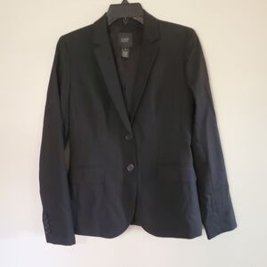 J.Crew Super 120s Wool Black Blazer Jacket Professional Workplace Size 2 Lined